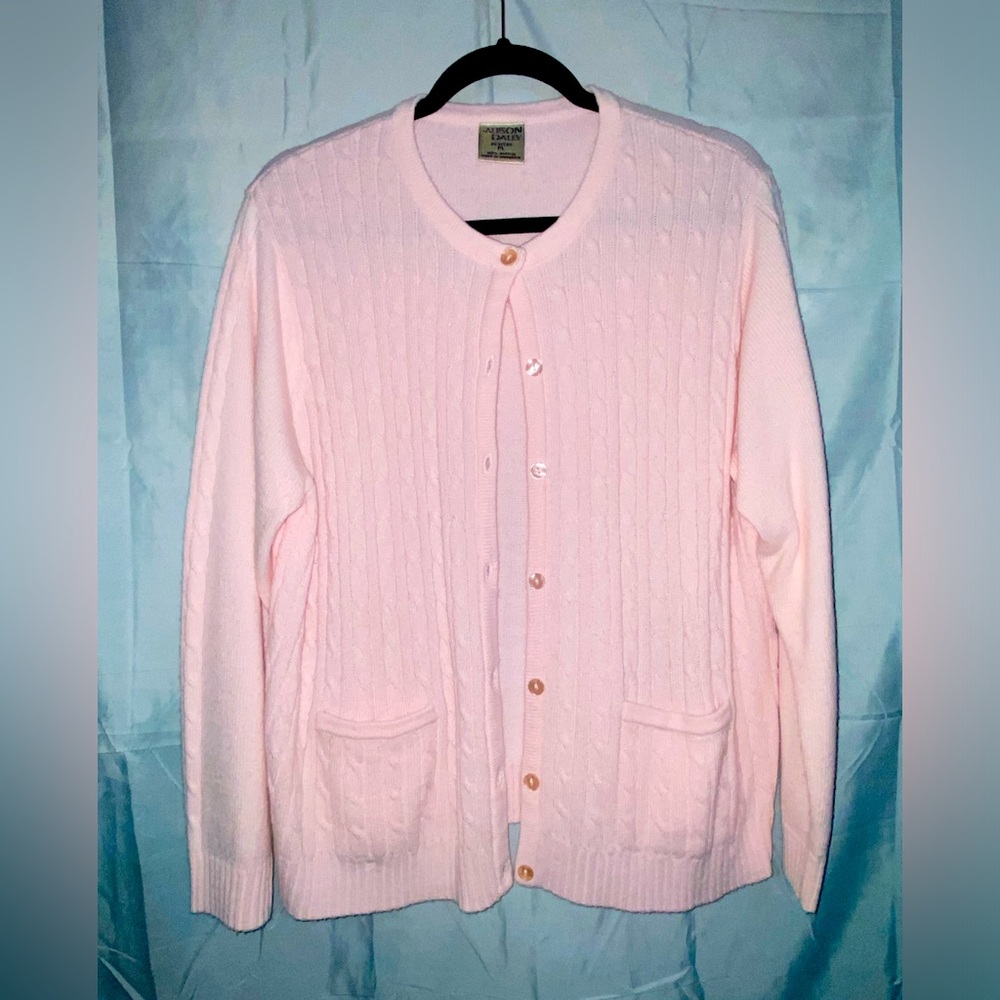 Pink vintage button down sweater